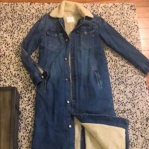 Zara Jeans Jacket with Sherpa lining